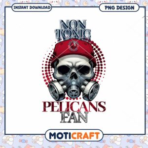Non Toxic Pelicans Fan Skull Design Instant Download PNG
