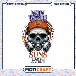 Non Toxic Suns Fan Skull PNG Digital Download Design