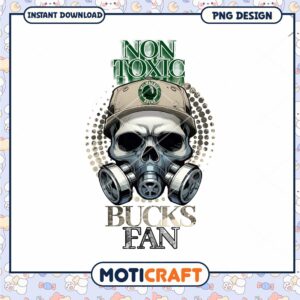 Non Toxic Milwaukee Bucks Fan Skull PNG Design Download