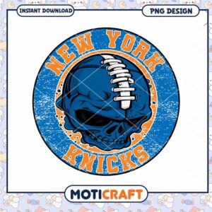 New York Knicks Skull Sports PNG Design Downloadable Art