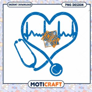 New York Knicks Heartbeat Stethoscope PNG Design Download New York Knicks Heartbeat Stethoscope PNG Design Download