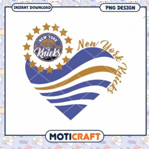 New York Knicks Heart Design Instant Download PNG Art
