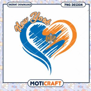 New York Knicks Heart Design Instant Download PNG File