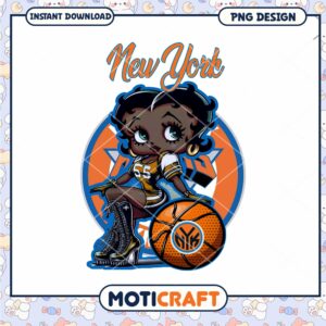 New York Knicks Betty Boop PNG Design