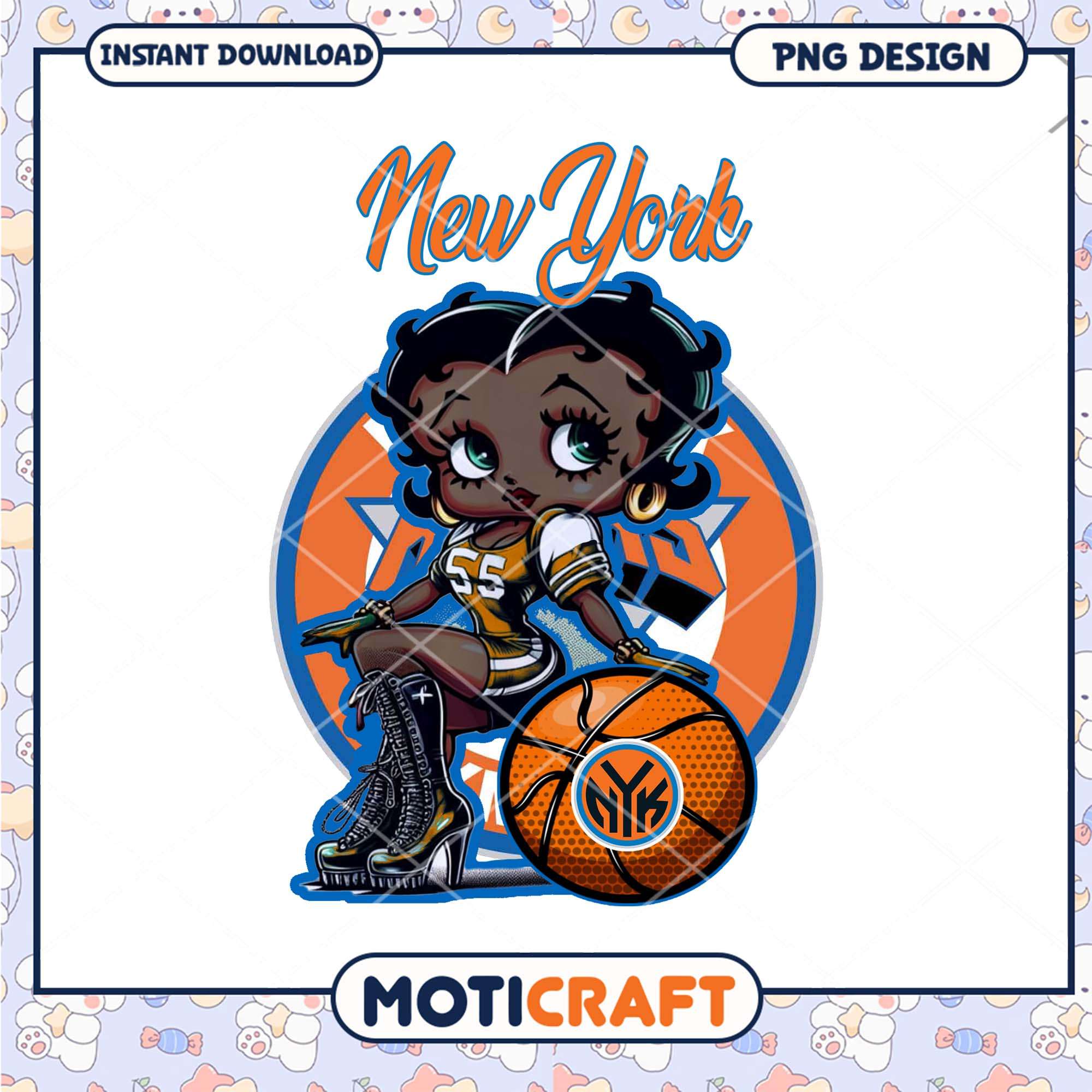 New York Knicks Betty Boop PNG Design New York Knicks Betty Boop PNG Design
