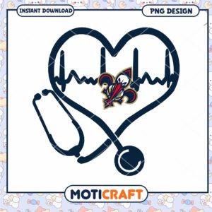 New Orleans Saints Heart Stethoscope PNG