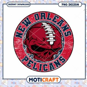 New Orleans Pelicans Skull Football PNG Graphic Design New Orleans Pelicans Skull Football PNG Graphic Design