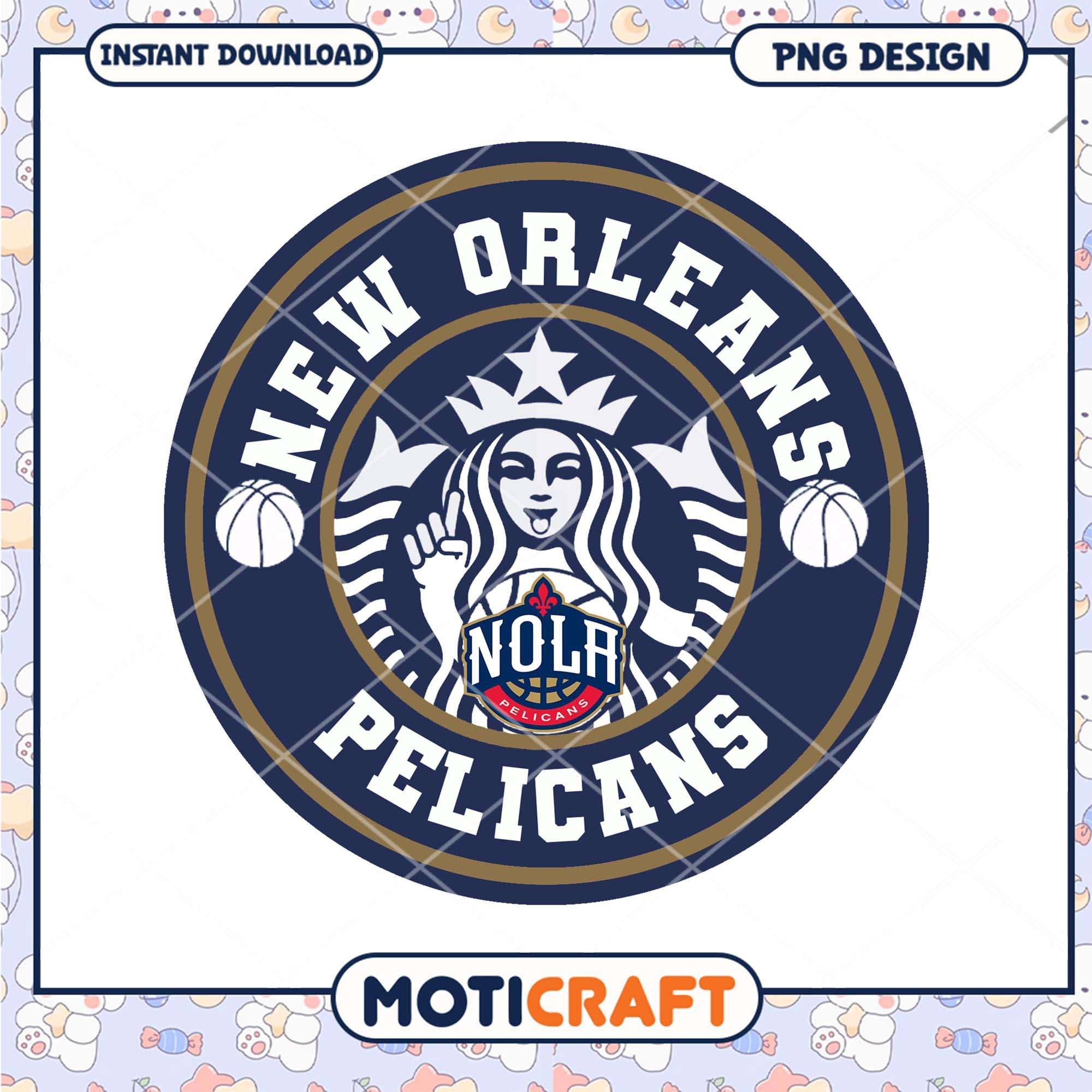 New Orleans Pelicans PNG Starbucks Design New Orleans Pelicans PNG Starbucks Design