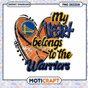 My Heart Belongs to the Warriors Basketball PNG Design Download