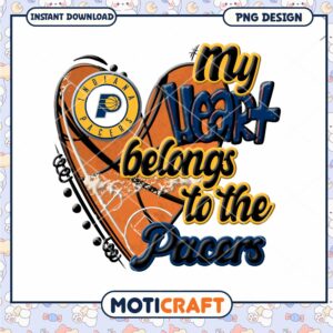 My Heart Belongs to the Pacers Basketball PNG Design Download