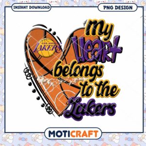 My Heart Belongs to the Lakers PNG Graphic Design Download