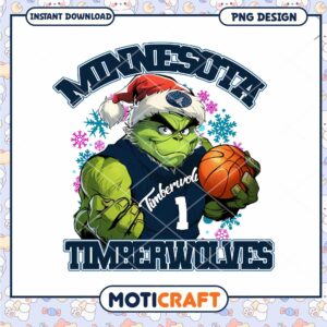 Minnesota Timberwolves Grinch Basketball PNG Design Download