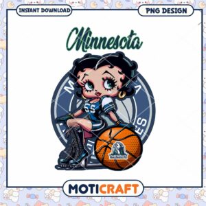 Minnesota Timberwolves Betty Boop PNG Design Download