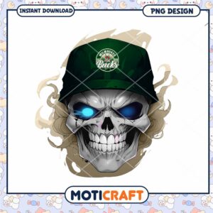 Milwaukee Bucks Skull PNG Design Instant Download Art