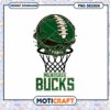 Milwaukee Bucks Skull Basketball PNG Digital Download Art