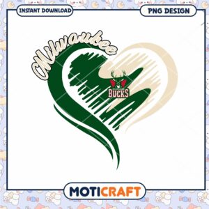Milwaukee Bucks Heart PNG Design Milwaukee Bucks Heart PNG Design
