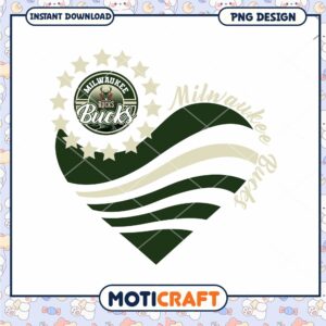 Milwaukee Bucks Heart Design PNG Instant Download Art Milwaukee Bucks Heart Design PNG Instant Download Art