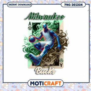 Milwaukee Bucks Basketball PNG Design Instant Download Art