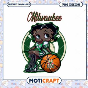 Milwaukee Bucks Betty Boop PNG Design