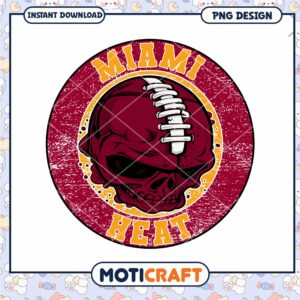 Miami Heat Skull PNG Football Design