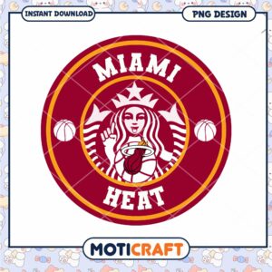 Miami Heat Starbucks PNG Design