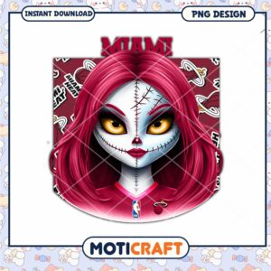 Miami Heat Skull Girl PNG Design