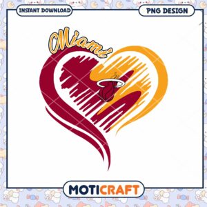 Miami Heat Heart PNG Design Download