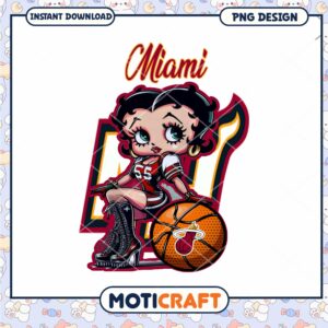 Miami Heat Betty Boop PNG Design