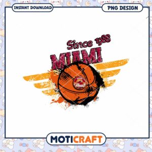 Miami Heat Basketball Design PNG Instant Download Art