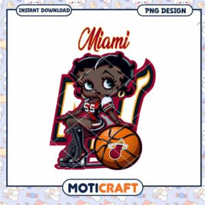 Miami Basketball Girl PNG Instant Download Design Art