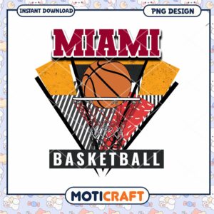 Miami Basketball PNG Design Instant Download