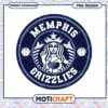 Memphis Grizzlies Starbucks PNG Design 1 Memphis Grizzlies Starbucks PNG Design