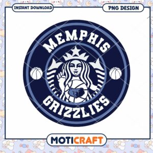 Memphis Grizzlies Starbucks PNG Design