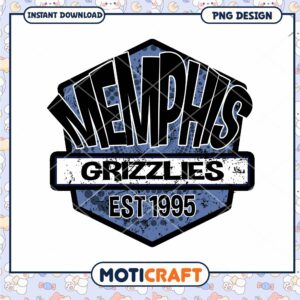 Memphis Grizzlies Vintage Logo Design for Instant Download
