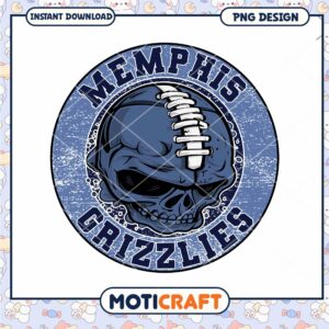 Memphis Grizzlies Skull PNG Design