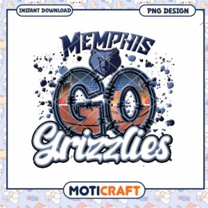 Memphis Grizzlies Go Graphic PNG Instant Download Design