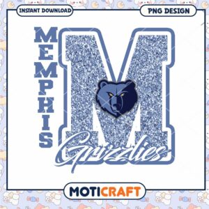 Memphis Grizzlies Glitter PNG Design