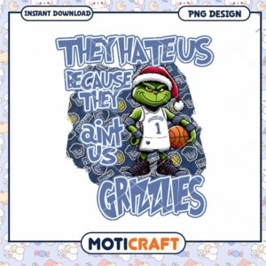 Memphis Grizzlies Fun Basketball Grinch PNG Design Download
