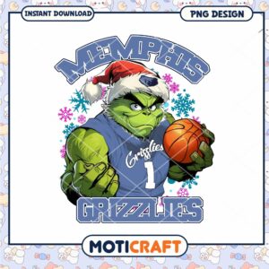 Memphis Grizzlies Christmas Themed PNG Design Download