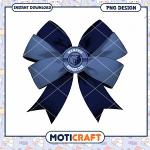 Memphis Grizzlies Bow PNG Design for Instant Download