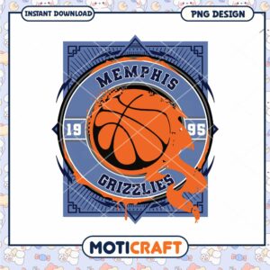 Memphis Grizzlies Basketball PNG Design for Instant Download
