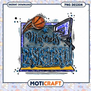 Mavricks Basketball PNG Design Instant Download