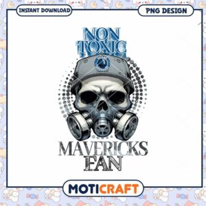 Mavs Fan Skull Gas Mask PNG Design
