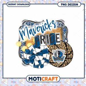 Mavericks Pride Cheer Bow and Basketball PNG Design Download