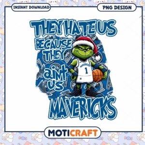 Mavericks Grinch Basketball PNG Instant Download Design