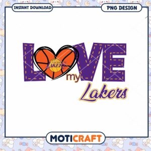 Love My Lakers PNG Design Download