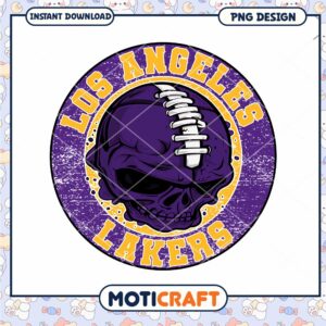 Los Angeles Lakers Skull PNG Design