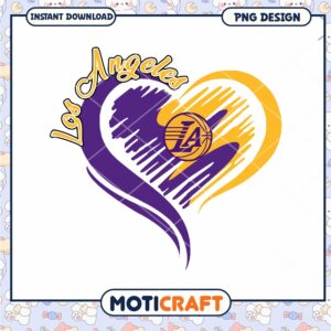Los Angeles Lakers Heart PNG Design