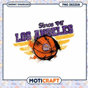 Los Angeles Lakers Basketball PNG Design Since 1947 Download