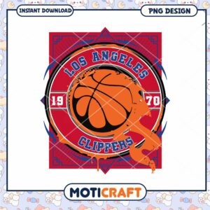 Los Angeles Clippers Retro Logo PNG Instant Download Design
